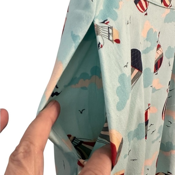 Royal Monk Feels Like Soaring Wrap Skirt in Blue Hot Air Ballon Size Small - Picture 7 of 10